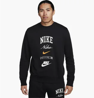 Світшот чоловічий Nike Long-Sleeve Crew-Neck Sweatshirt Club Fleece Black FN2610-010