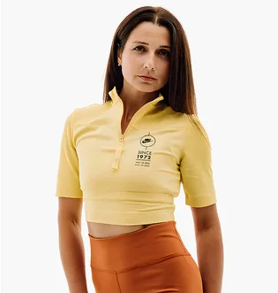 Топ женский Nike W Nsw Top Ss Rib Su Yellow FJ5253-700