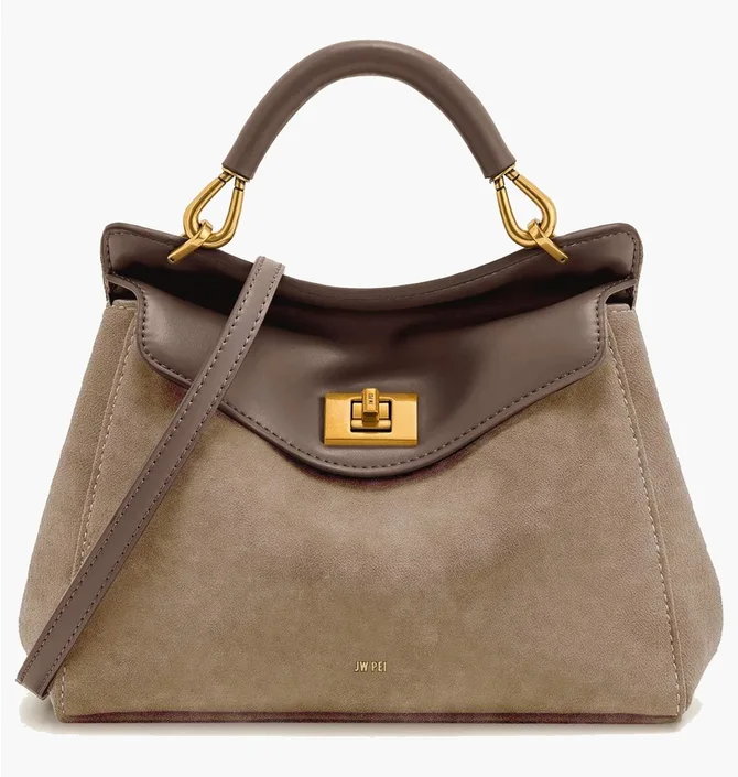 Сумка жіноча JW PEI Lucia Classic Faux Suede Top Handle Bag Brown BB2025BG123149JWP