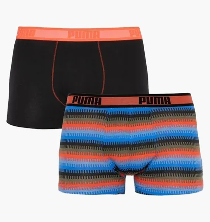 Трусы мужские Puma Worldhood Stripe Trunk Black/Multi (2 шт) 501004001-030