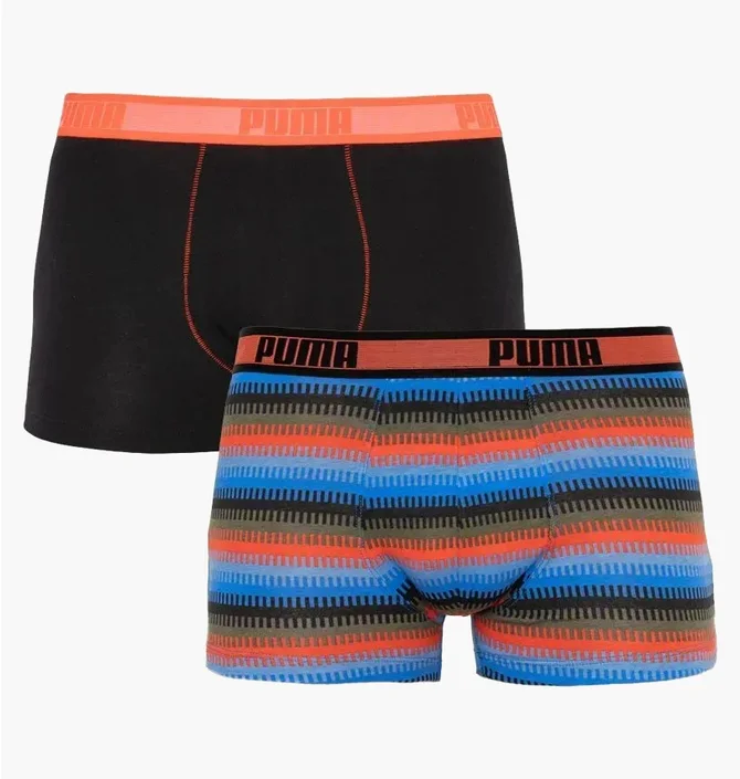 Трусы мужские Puma Worldhood Stripe Trunk Black/Multi (2 шт) 501004001-030