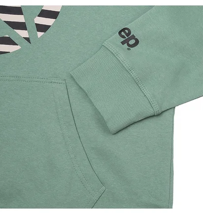 Худи унисекс Jeep Hooded Oversize Sweatshirt Star Striped Print Turquoise O102608-E854