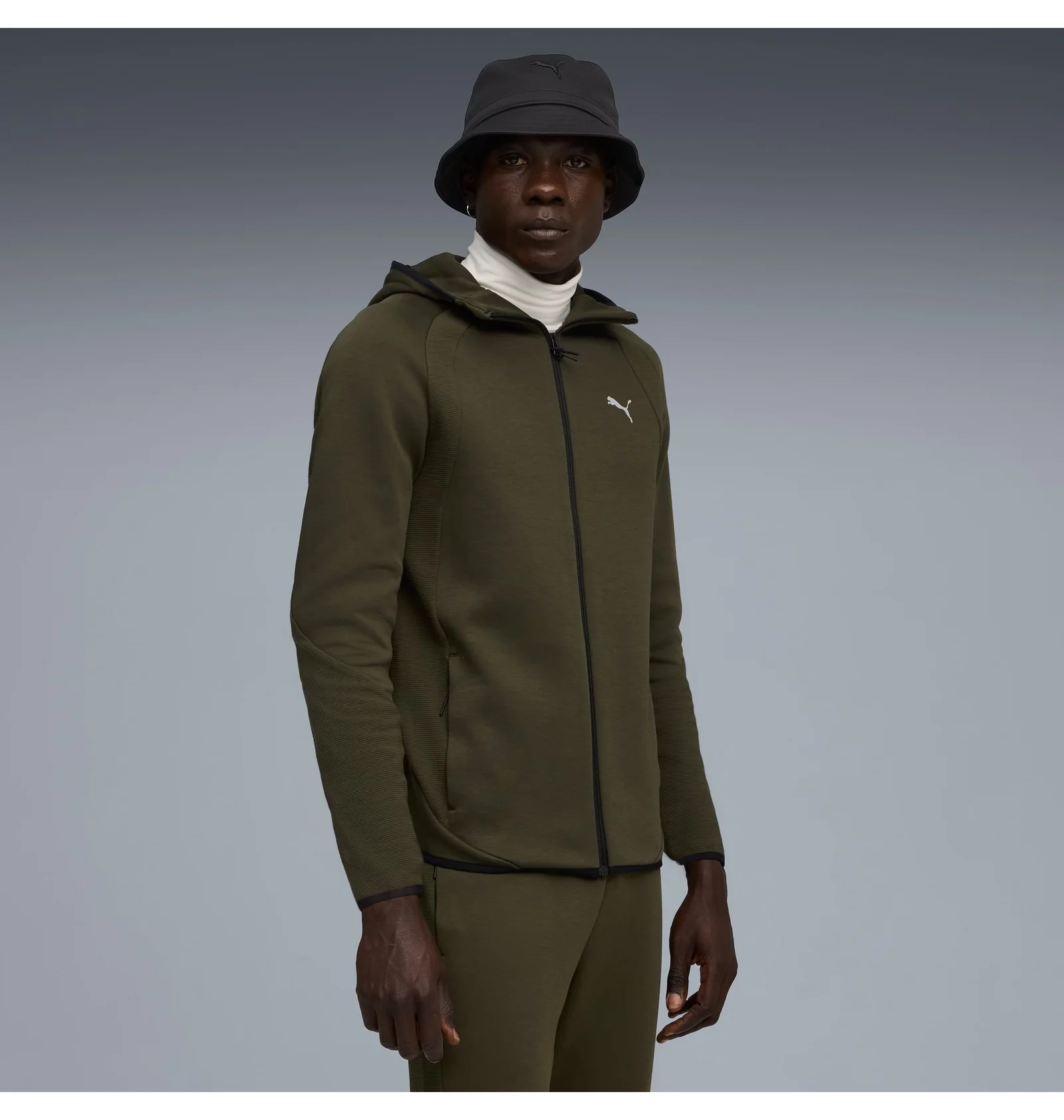 ᐉ Толстовка чоловіча Puma Evostripe Fz Hoodie Dk Olive 688231-70
