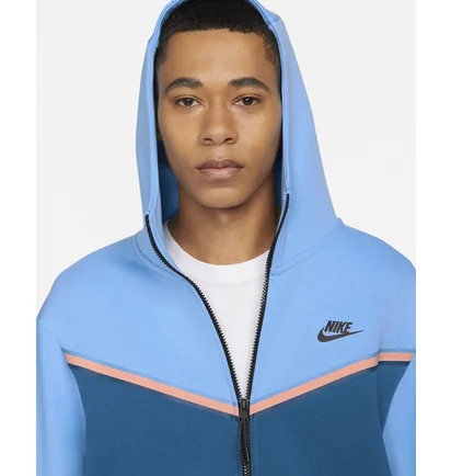Толстовка чоловіча Nike Sportswear Tech Fleece MenS Full-Zip Hoodie Light Blue CU4489-412