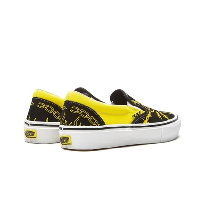 Кеды унисекс Vans Skate Slip On Black/Yellow VN0A5FCAZAU