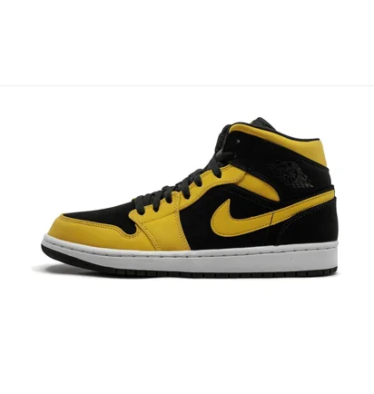 Кроссовки унисекс Air Jordan 1 Mid Black/Yellow 554724-071