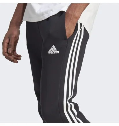 Штаны мужские Adidas Essentials Fleece 3-Stripes Tapered Cuff Black IB4030