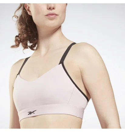 Топ женский Reebok Lux Strappy Medium-Impact Sports Bra Pink Gu5860