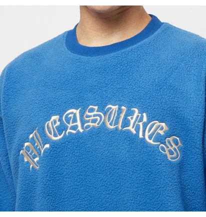 Свитшот мужской Pleasures Mars Sherpa Crewneck Blue P23SP019-BLUE