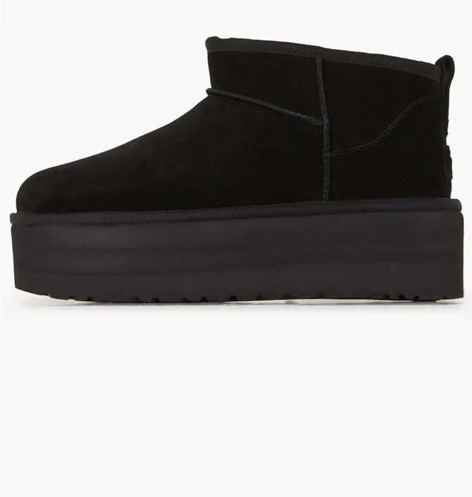 Угги женские UGG Classic Ultra Mini Platform Black 1135092-BLK