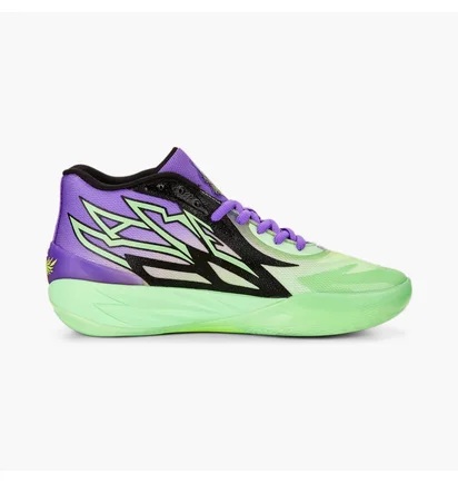 Кроссовки унисекс Puma X Rick And Morty Mb.02 Basketball Shoes Green/Violet 377411-02