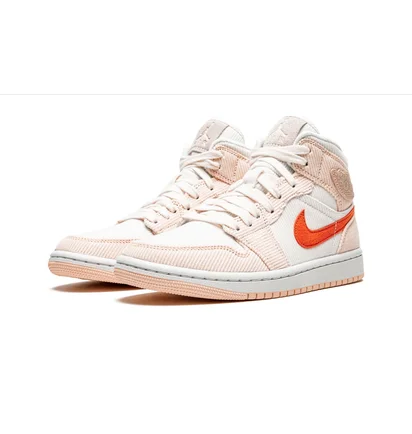 Кроссовки женские Air Jordan Wmns 1 Mid Se White/Pink DA8009-108