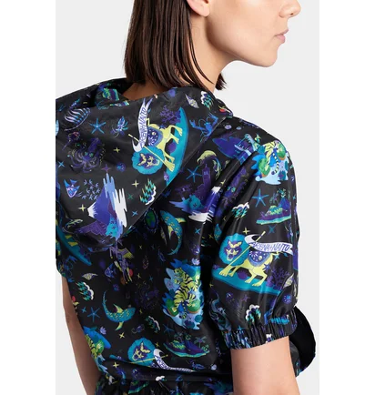 Олимпийка женская Arena Fun Planet S/S Hooded Jacket Blue 007536-550