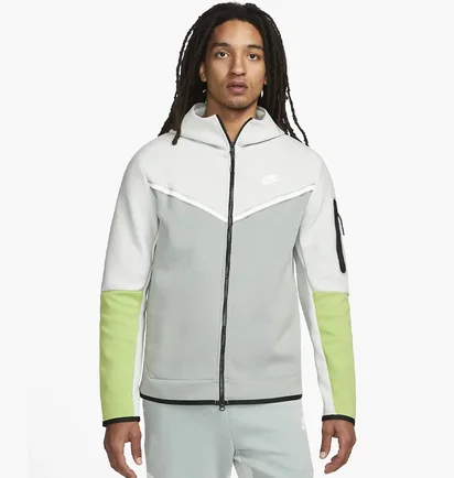 Толстовка чоловіча Nike Nsw Tech Fleece Grey/White Cu4489-034