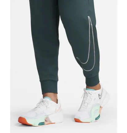 Штани жіночі Nike Dri-Fit One High-Waisted 7/8 French Terry Graphic Pants Turquoise FB5575-328