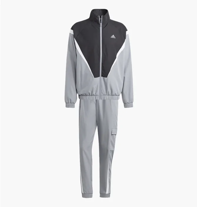 Спортивный костюм мужской Adidas Sportswear Woven Non-Hooded Track Suit Grey/Black IJ6072