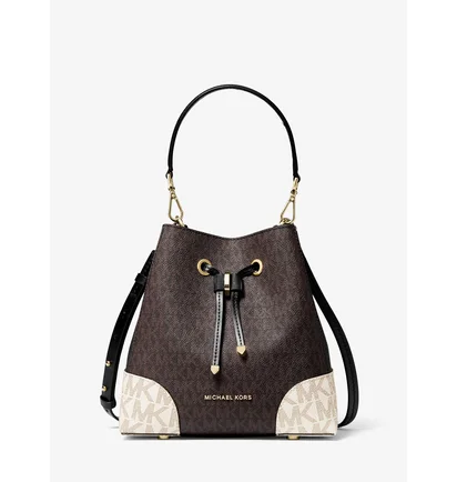Сумка женская Michael Kors Mercer Gallery Small Color-Block Logo Shoulder Bag Brown 30S0GZ5L1V-BROWN-MULTI-16860