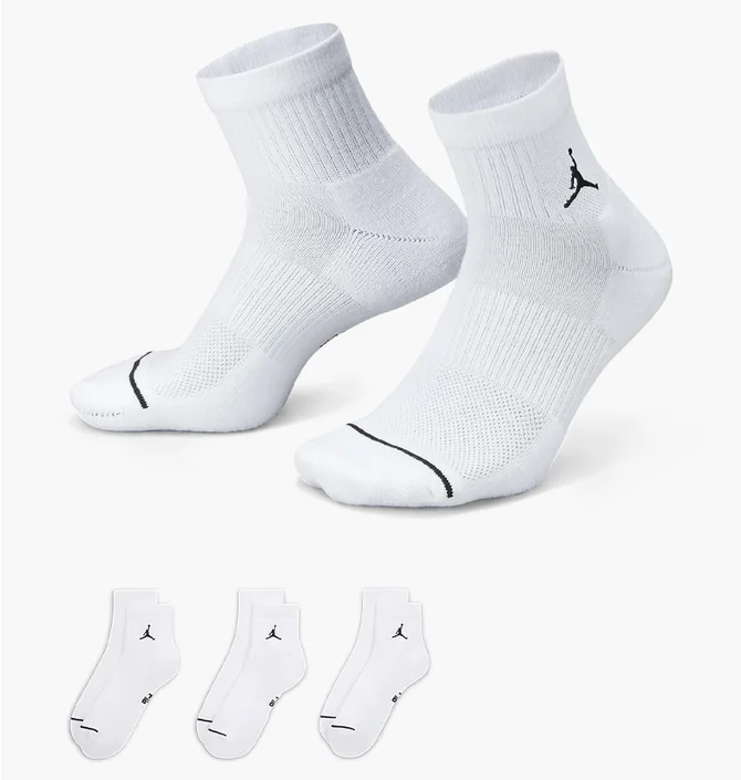 Шкарпетки унісекс Nike Cush Poly Ankle (3 пари) 144 White Dx9655-100