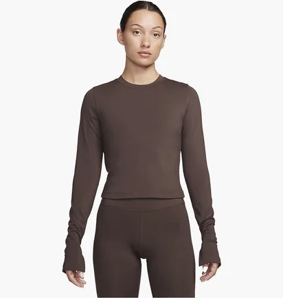Лонгслив женский Nike One Fitted Brown FQ2148-237
