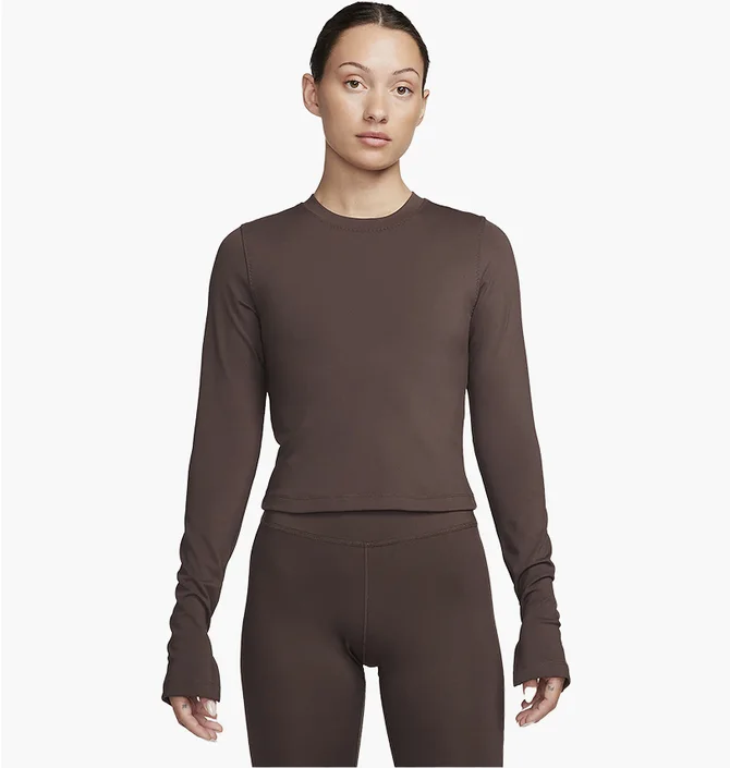 Лонгслив женский Nike One Fitted Brown FQ2148-237