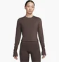 Лонгслив женский Nike One Fitted Brown FQ2148-237