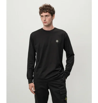 Лонгслив мужской Stone Island Logo L/S T-Shirt Black 811522713-A0029