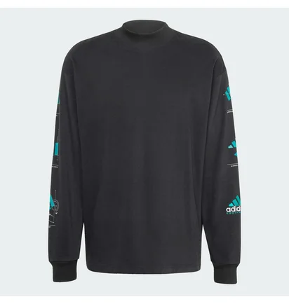 Свитшот мужской Adidas Equipment Long Sleeve Graphic Black JN4849