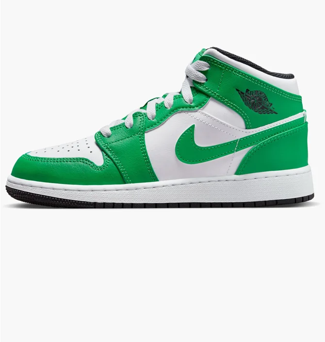 ᐉ Кросівки дитячі Air Jordan 1 Low Lucky Green/White DQ8423-301
