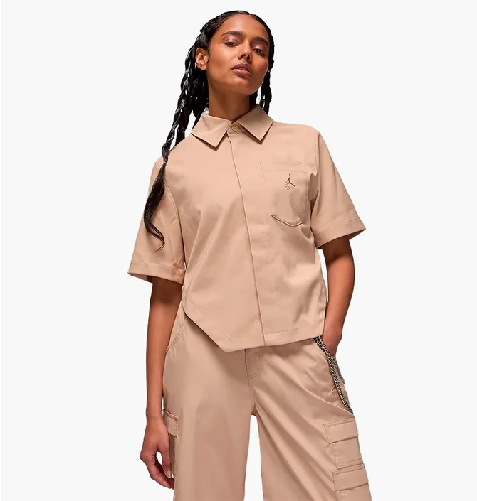 Рубашка женская Air Jordan Woven Crop Top Beige FN5766-244