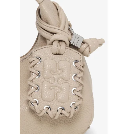 Сумка жіноча GANNI Light Grey Mini Hobo Bag Beige A6978