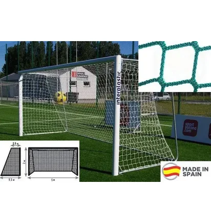 Сетка на футбольные ворота El Leon De Oro Football Net 5Х2X1,2X1,5 М., Шнур 4Мм. Green 12443080002