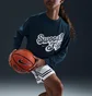 Свитшот женский Nike W Nk Swsh Fly Ssnl Flc Top Blue FZ5514-478