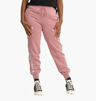 Штаны унисекс Converse Wordmark Fleece Pant Emb Pink 10024542-698