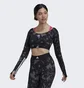 Лонгслив женский Adidas Hyperglam Cut 3-Stripes Long Sleeve Crop Top Black Hd6283