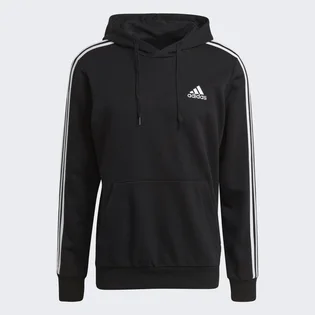 Худи мужское Adidas Essentials French Terry 3-Stripes Hoodie Black GK9062