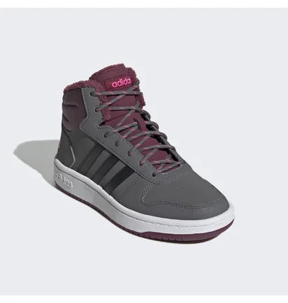 Кроссовки женские Adidas Hoops 2.0 Mid Grey/Bordo GZ7796