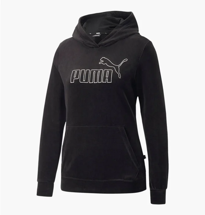 Худи мужское Puma Essentials Velour Logo Pullover Hoodie Black 670008-01
