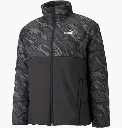Куртка мужская Puma Essentials+ Printed Padded Black/Grey 587690-01