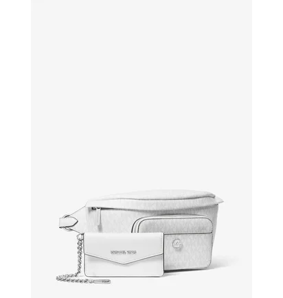 Сумка женская Michael Kors Maisie Large Logo Jacquard 2-In-1 Sling Pack White 35S4S5MN9I-OPTIC-WHITE-94722