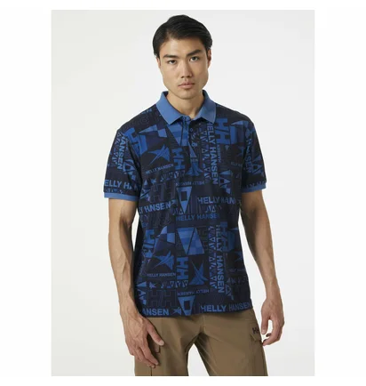 Поло мужское Helly Hansen Newport Polo Black/Blue 34304-585