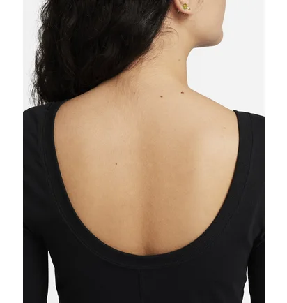 Лонгслів жіночий Nike Sportswear Chill Knit Tight Scoop-Back Long-Sleeve Mini-Rib Top Black FN3661-010
