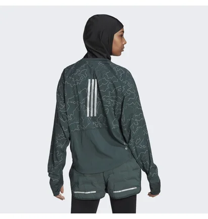 Худи женское Adidas X-City Running Crewneck Jacket Green Hc6323