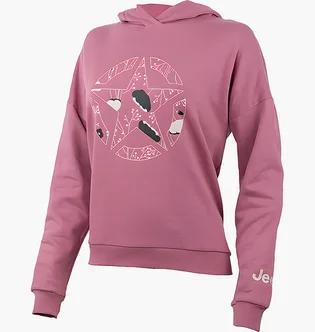 Худі жіноче Jeep Hooded Cropped Sweatshirt Star Botanical Print Pink O102607-P490