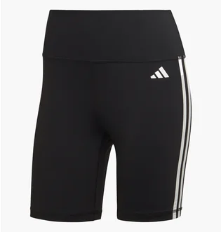 Шорты женские Adidas Training Essentials 3-Stripes High-Waisted Short Leggings Black HK9964
