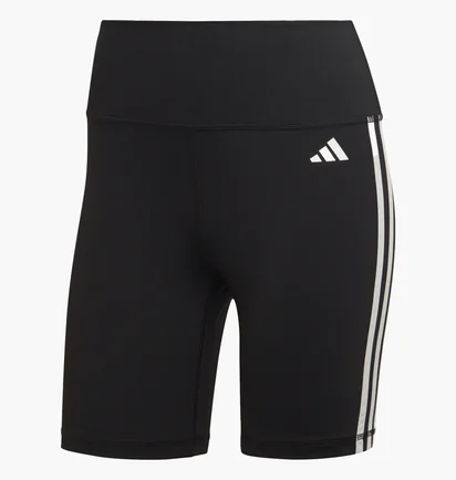 Шорты женские Adidas Training Essentials 3-Stripes High-Waisted Short Leggings Black HK9964