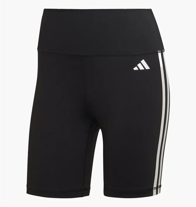 Шорты женские Adidas Training Essentials 3-Stripes High-Waisted Short Leggings Black HK9964