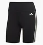 Шорты женские Adidas Training Essentials 3-Stripes High-Waisted Short Leggings Black HK9964