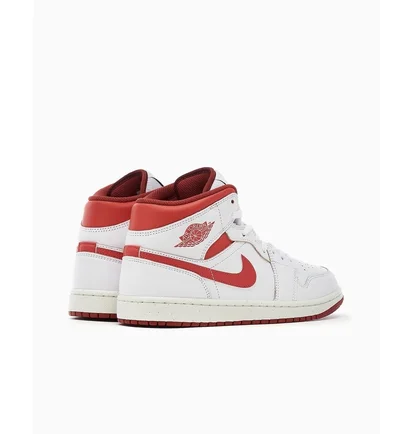 Кросівки чоловічі Air Jordan 1 Mid Se White Dune Red White FJ3458-160