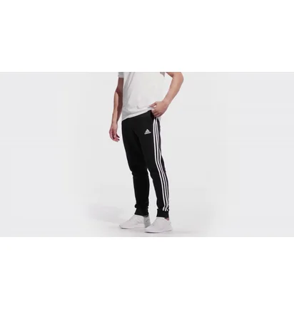 Штаны мужские Adidas Essentials French Terry Tapered-Cuff 3-Stripes Pants Blue GK8823
