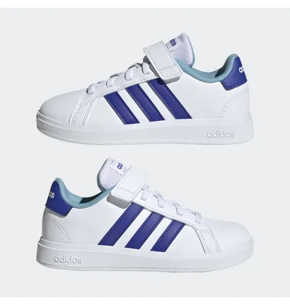 Кроссовки детские Adidas Grand Court Elastic Lace And Top Strap Sportswear White HP8915